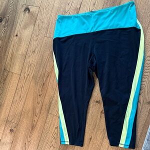 Xersion Women's Capris - Black, Blue, and Yellow
